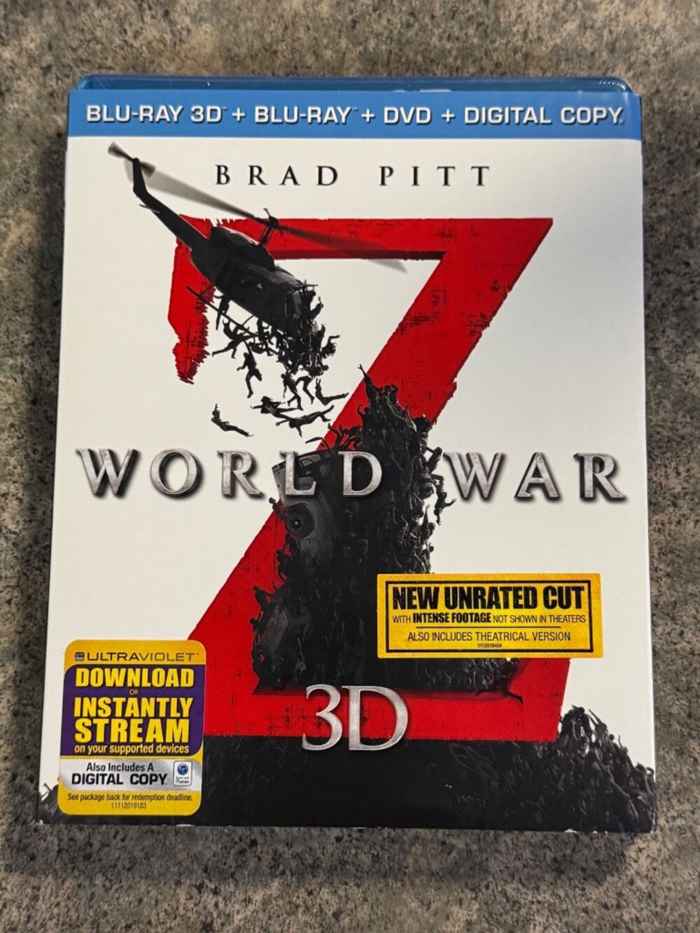 World War Z 3D Blu-Ray Set Includes 3D Blu-Ray DVD & Digital Copy With New Unrat